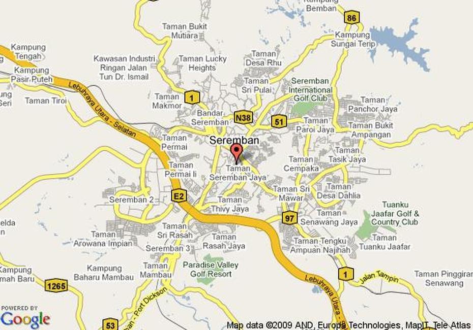 Seremban Map And Seremban Satellite Image, Seremban, Malaysia, Petaling Jaya, Klana Resort Seremban