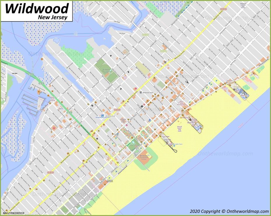 Wildwood Map | New Jersey, U.S. | Maps Of Wildwood, Wildwood, United States, North Wildwood, North Wildwood Street