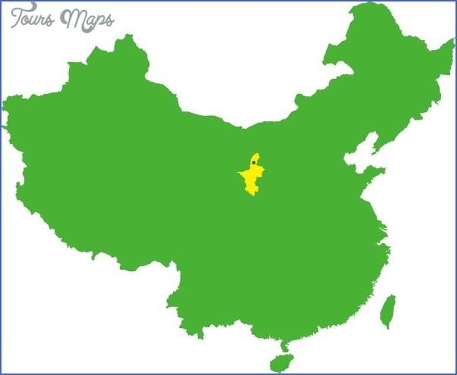 Yinchuan Map – Toursmaps, Yingyangcun, China, China  Colored, North China