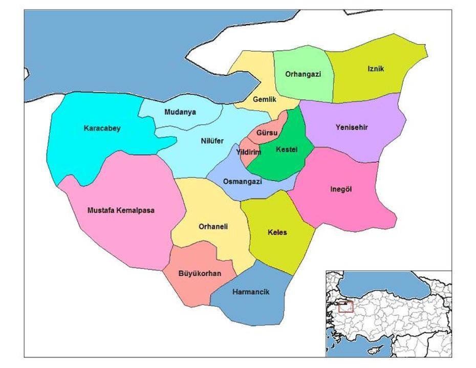 Bursa Districts – Mapsof, Bursa, Turkey, Bursa City, Of Ankara