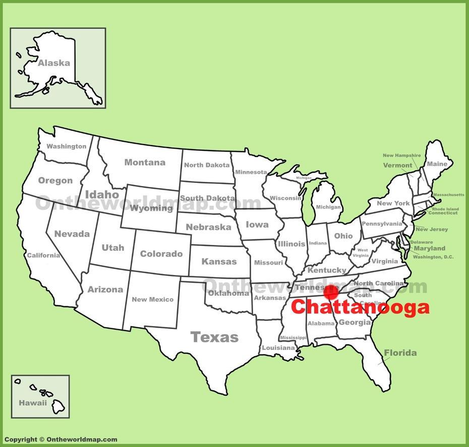 Chattanooga Location On The U.S. Map, Chattanooga, United States, Chattanooga River, Chattanooga Street