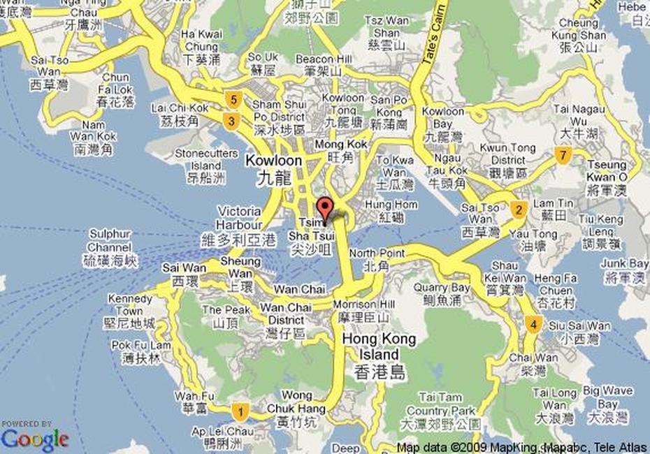 Kowloon Map, Kowloon City, Hong Kong, Hong Kong Harbor, Hong Kong  In Chinese