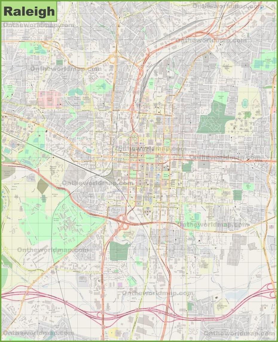 Large Detailed Map Of Raleigh, Raleigh, United States, Raleigh North Carolina Homes, Raleigh North Carolina Beaches