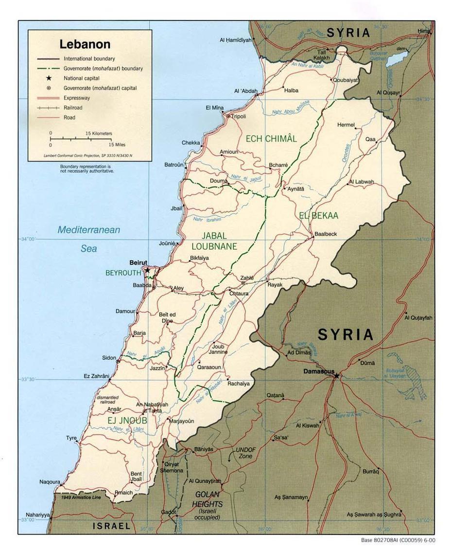 Lebanon Map – Map Lebanon (Western Asia – Asia), Chmistâr, Lebanon, Lebanon  In Arabic, Lebanon Weather