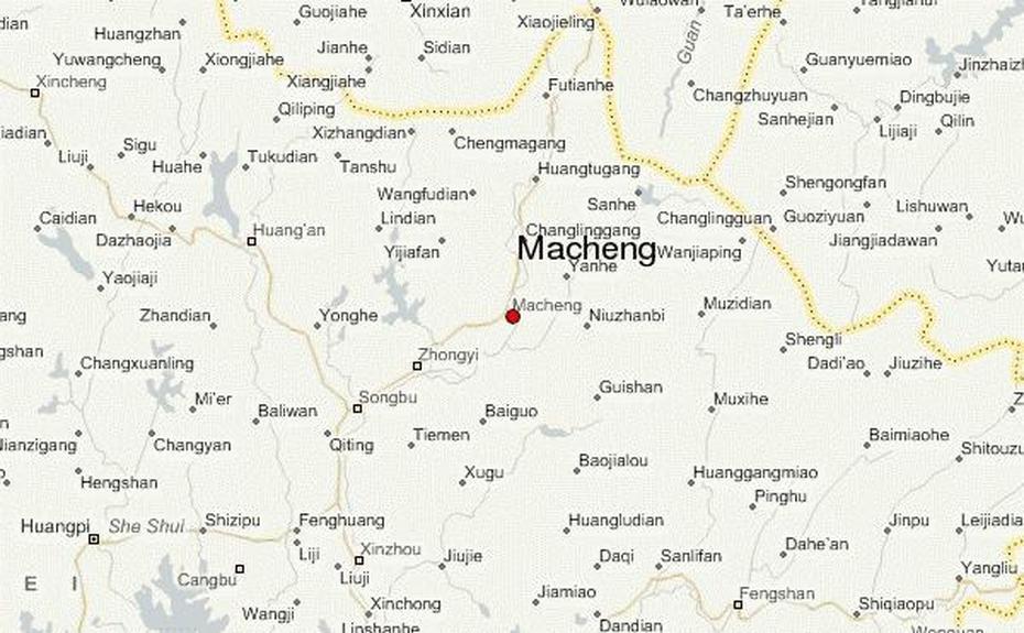 Macheng Location Guide, Macheng, China, China  With Flag, Of China With Cities