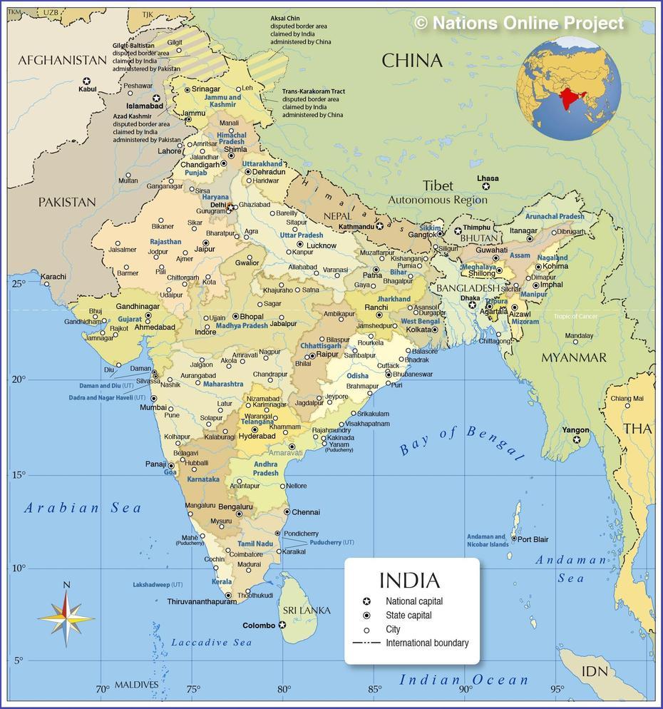 Map Of India – Nations Online Project, Shōranūr, India, Cheruthuruthy, Srisailam