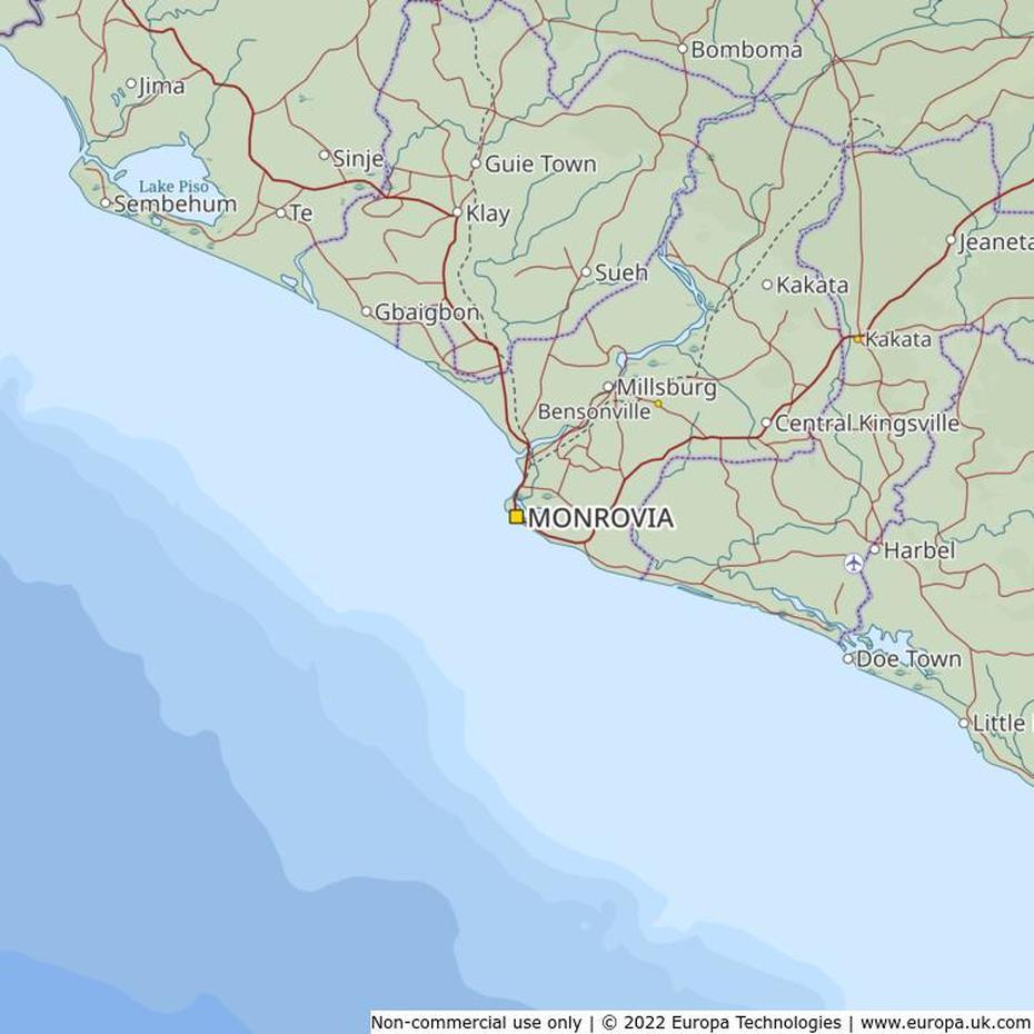 Map Of Monrovia, Liberia | Global 1000 Atlas, Monrovia, Liberia, Liberia Road, County  Of Liberia