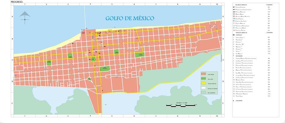 Map Of Progreso – Full Size, Progreso, Mexico, Cozumel, Progreso Yucatan Beaches