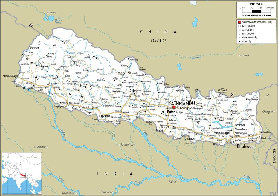 Nepal Map (Road) – Worldometer, Hanumānnagar, Nepal, Simple  Of Nepal, Printable  Of Nepal