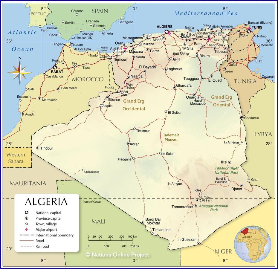 Political Map Of Algeria – Nations Online Project, N’Gaous, Algeria, Le  Castellet, Gaou Africa