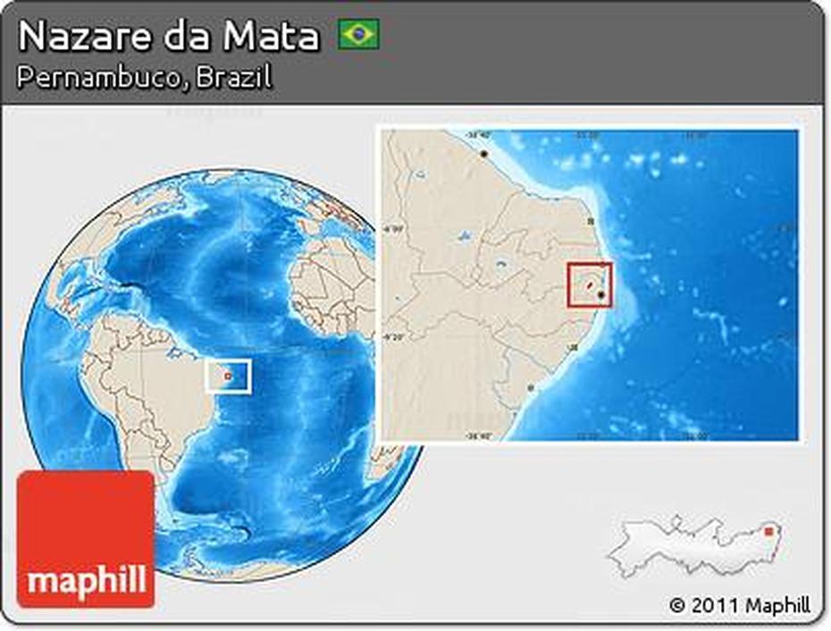 Praia Da Nazare, Cirio De  Nazare, Shaded Relief, Nazaré Da Mata, Brazil