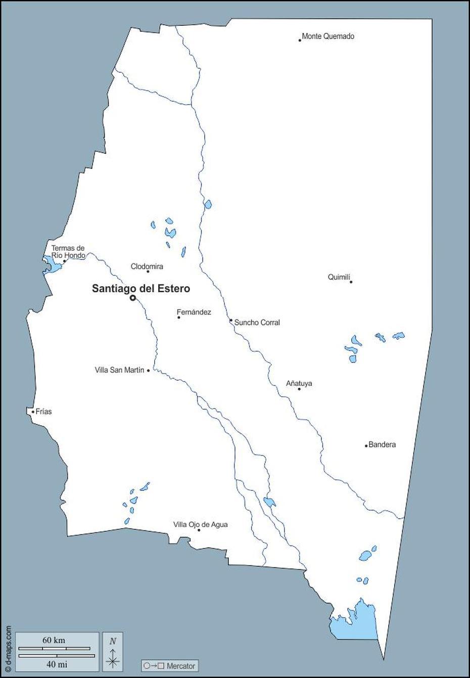 Santiago Del Estero Mapa Gratuito, Mapa Mudo Gratuito, Mapa En Blanco …, Santiago Del Estero, Argentina, Provincias De Argentina, Rios De Argentina