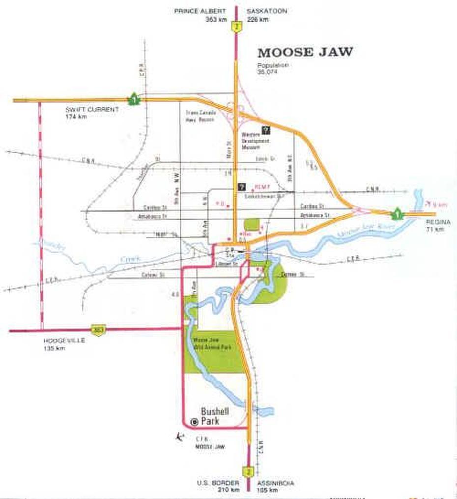 Saskatchewan City And Town Maps – Moose Jaw City, Moose Jaw, Canada, Regina Canada, Regina On