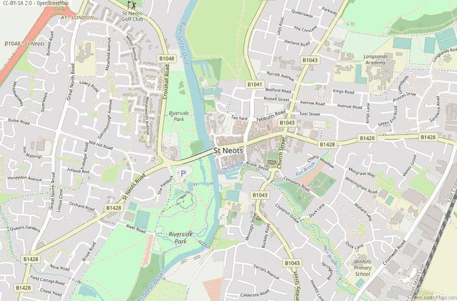 St Neots Map Great Britain Latitude & Longitude: Free England Maps, Saint Neots, United Kingdom, St Bees United Kingdom, United Kingdom Streets