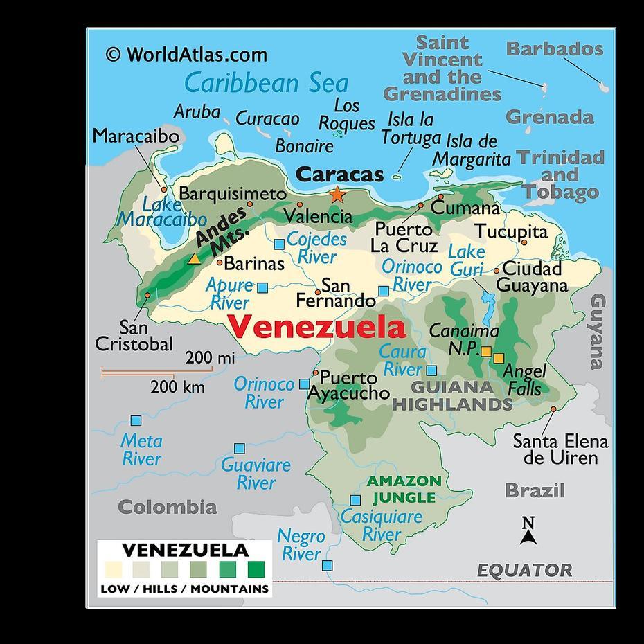 Venezuela Maps & Facts – World Atlas, Punceres, Venezuela, Venezuela Cities, Capital Of Venezuela