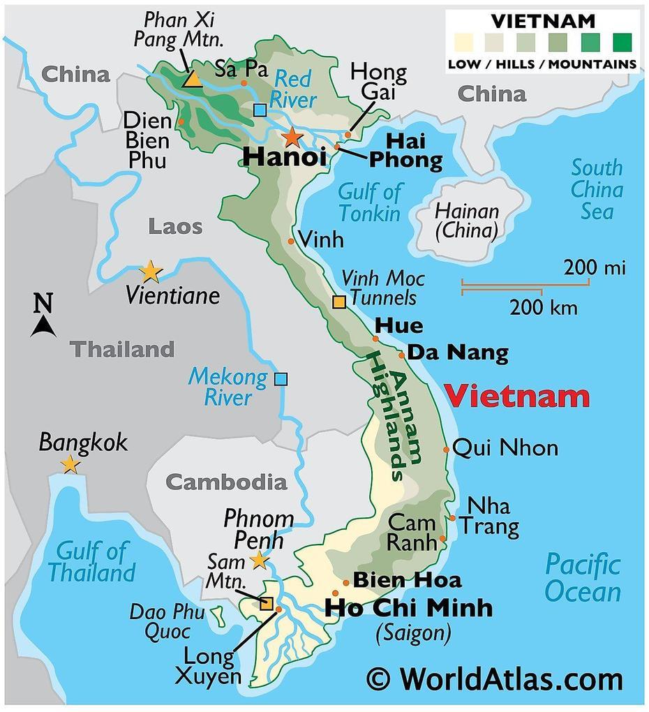 Vietnam Geography, Vietnam Physical, World Atlas, Nam Định, Vietnam