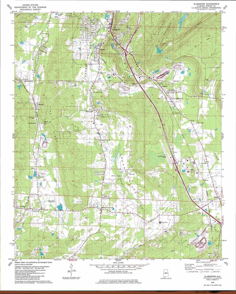 Alabaster Topographic Map, Al – Usgs Topo Quad 33086B7, Alabaster, United States, Alabaster Alabama, Alabaster Caverns