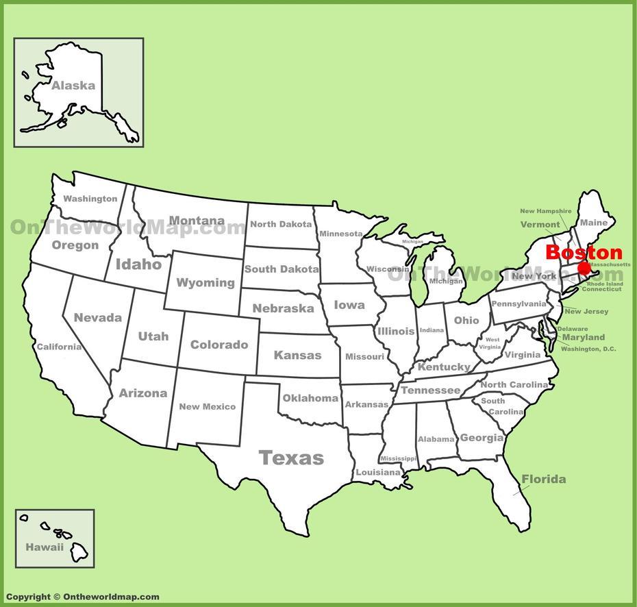 Boston Location On The U.S. Map, Boston, United States, Cool United States, Usa  United States