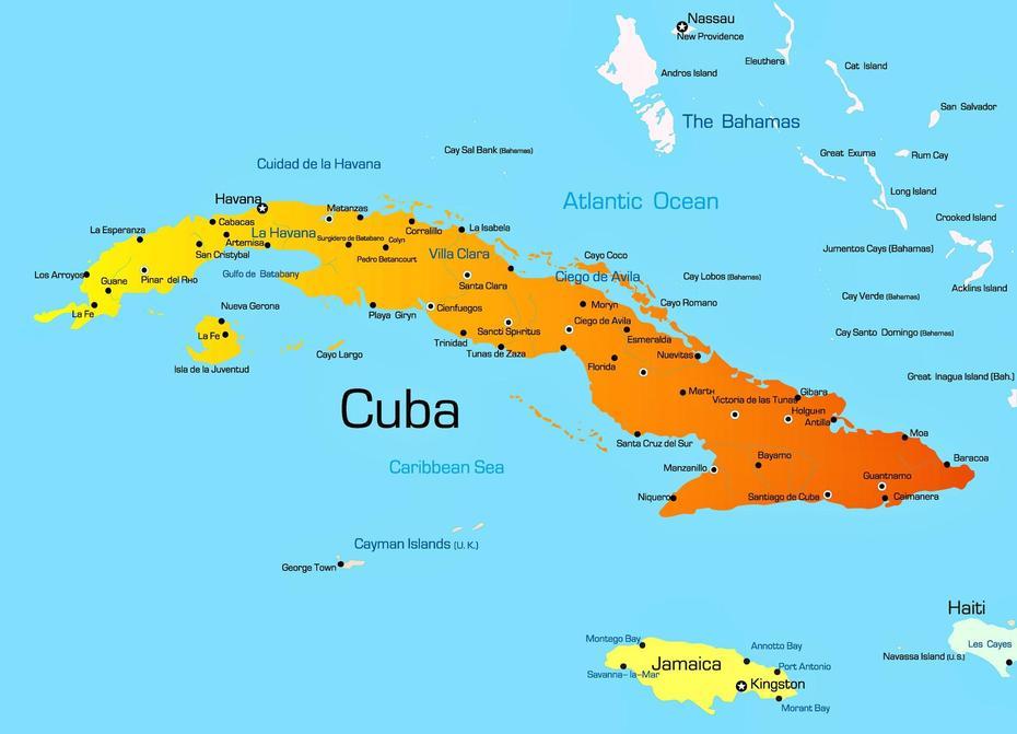 Cities Map Of Cuba – Orangesmile, Colombia, Cuba, Havana Cuba Tourism, Penol Colombia