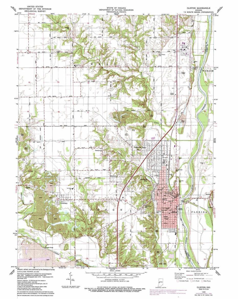 Clinton Topographic Map, In – Usgs Topo Quad 39087F4, Clinton, United States, Bill Clinton Presidential Portrait, The 1 President Of United States