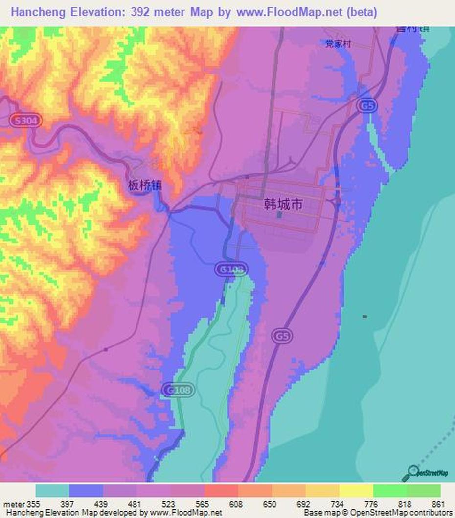 Elevation Of Hancheng,China Elevation Map, Topography, Contour, Hancheng, China, Qinhuangdao China, Guangxi China