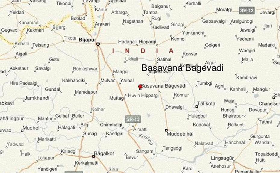 India Simple, India With City, Location Guide, Basavana Bāgevādi, India
