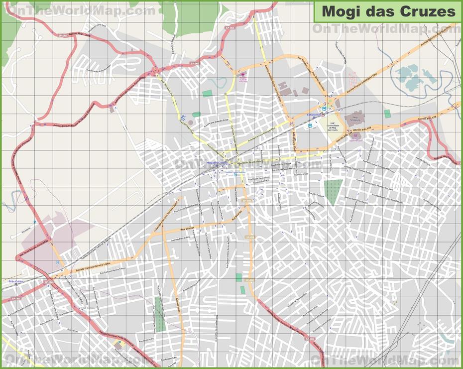 Large Detailed Map Of Mogi Das Cruzes, Mogi Das Cruzes, Brazil, Sao Paulo  State, A De Sao  Paulo