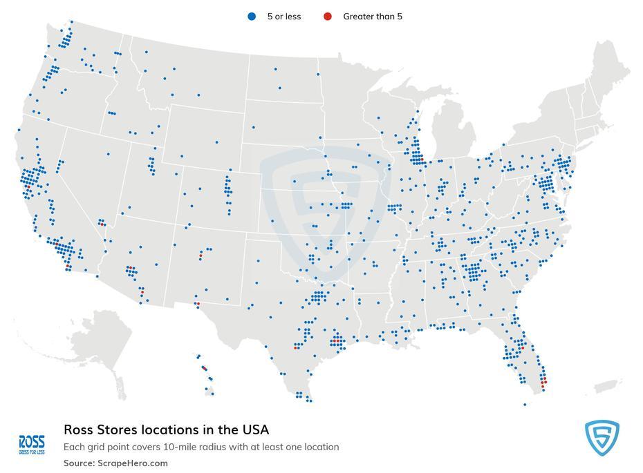 List Of All Ross Stores Store Locations In The Usa – Scrapehero Data Store, Ross, United States, United States  50 States, United States  Puzzle