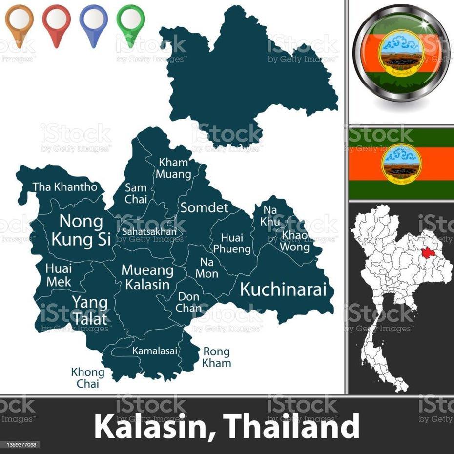 Map Of Kalasin Thailand Stock Illustration – Download Image Now – Istock, Kalasin, Thailand, Surin Thailand, Candle Festival Thailand