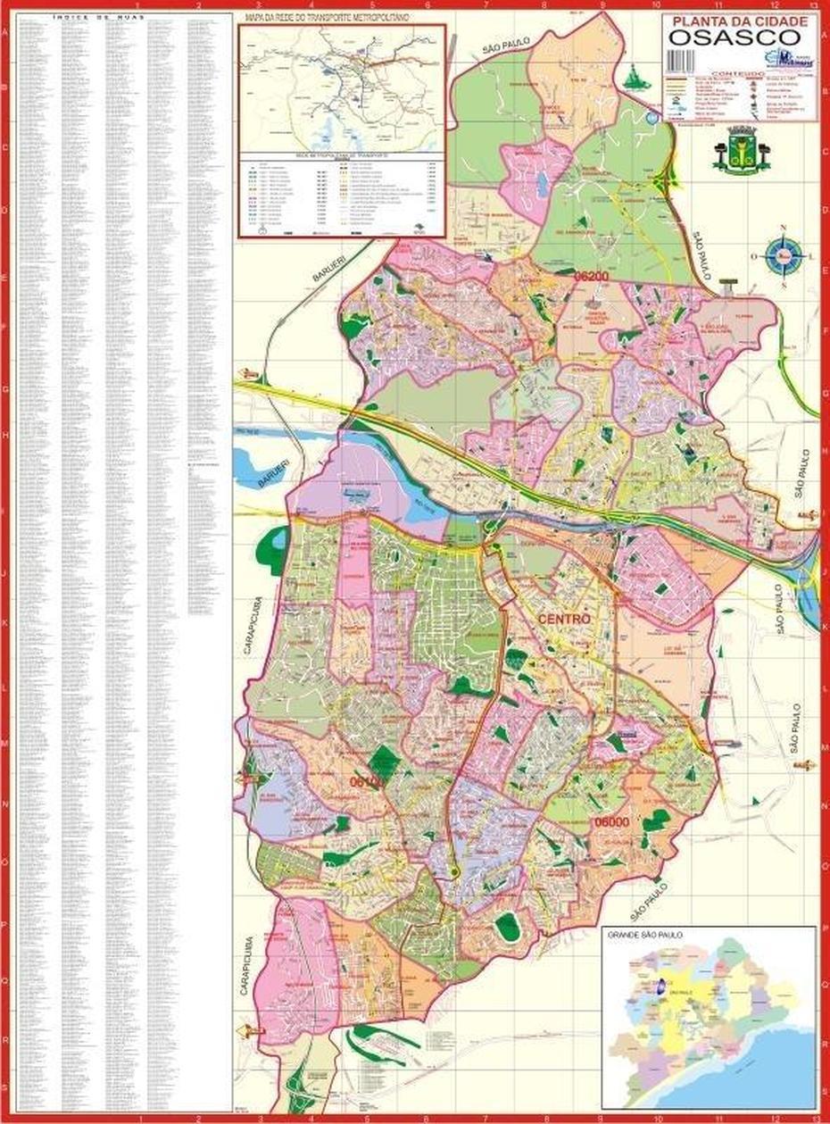 Mapa Geo Politico Gigante Do Municipio De Osasco 1,20 X 0,90 – R$ 17,95 …, Osasco, Brazil, Sao Bernardo  Do Campo, Osasco Sp