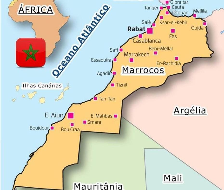 Morocco Location On Map | Cities And Towns Map, Al ’Attawia, Morocco, Al Hoceima, Morocco Coast