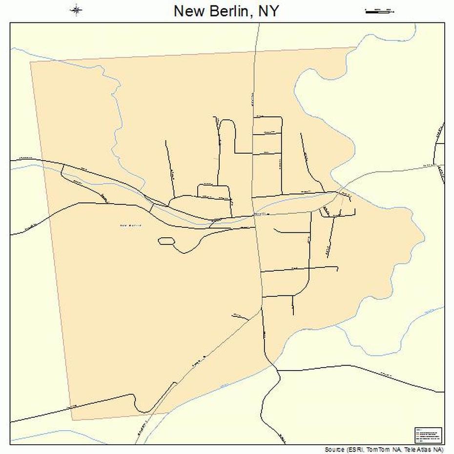 New Berlin New York Street Map 3649946, New Berlin, United States, United States Capitals, America