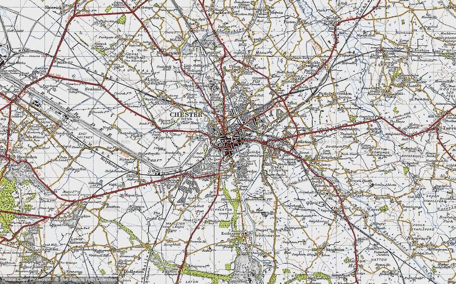 Old Maps Of Chester – Francis Frith, Chester, United States, United States  With Major Cities, United States  Names