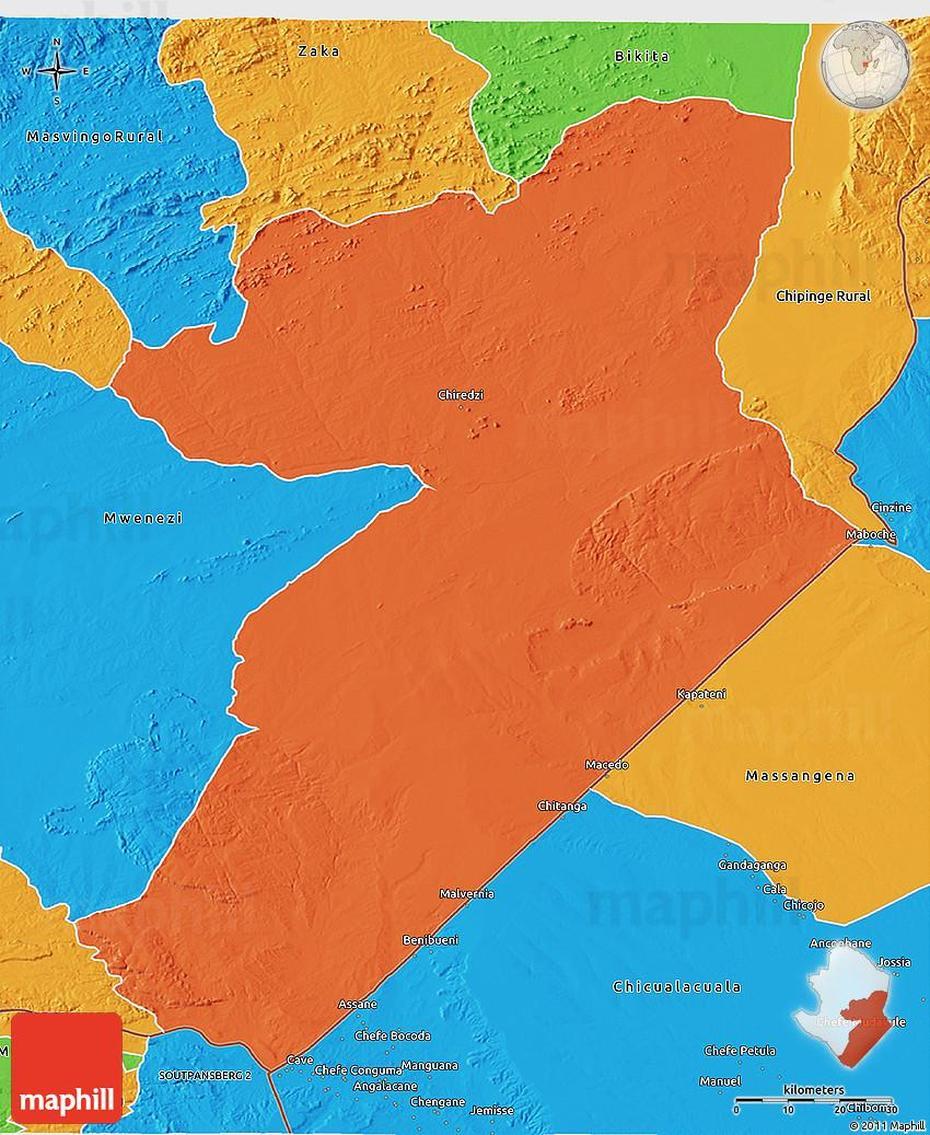 Political 3D Map Of Chiredzi, Chiredzi, Zimbabwe, Chiredzi, Pamushana