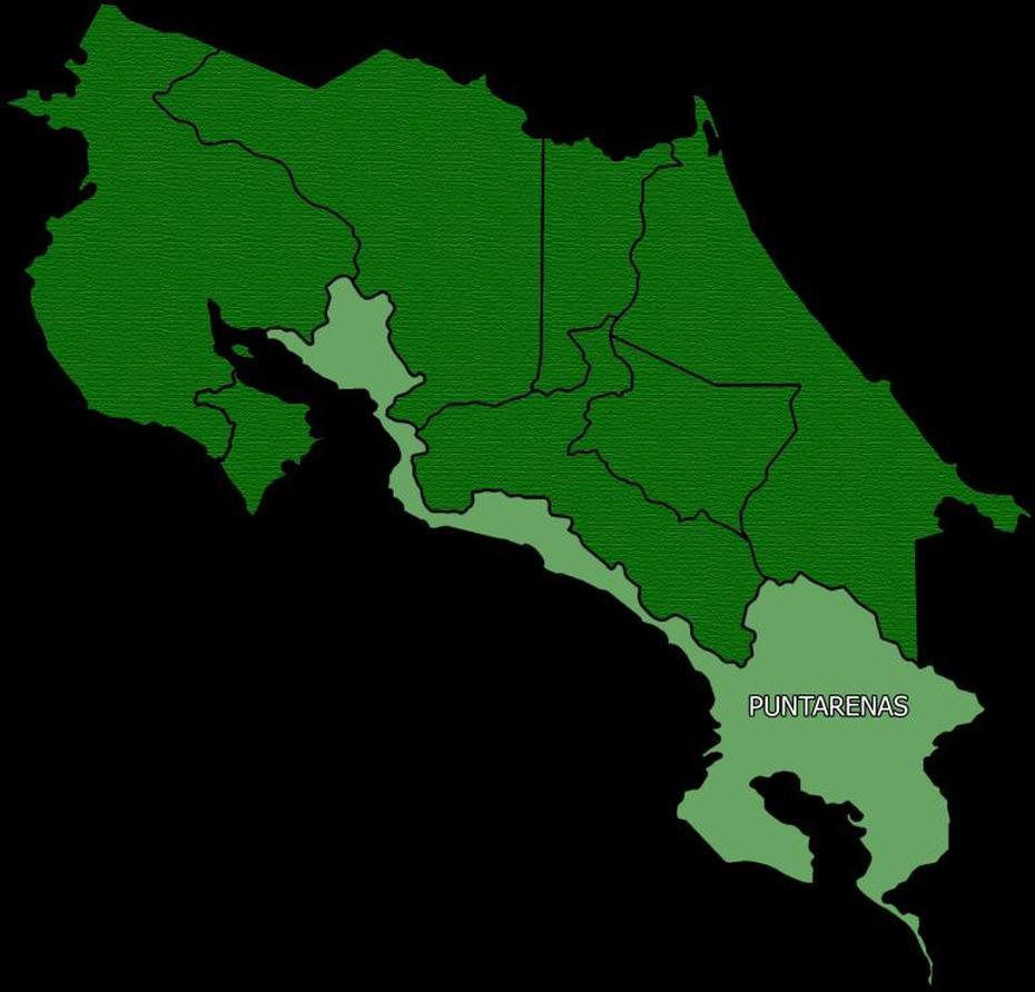 Puntarenas Province On Green Map 2017 Copy | Costa Rica Vacation, Puntarenas, Costa Rica, Dominical Beach Costa Rica, Puntarenas Cr