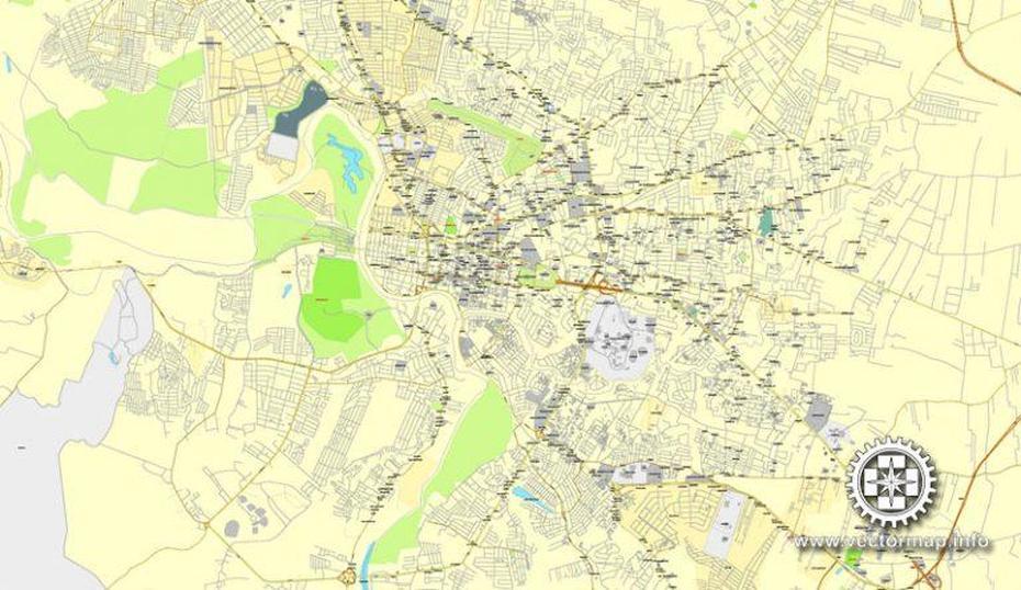 Santiago, Rep. Dominicana, Printable Vector Street City Plan Map, Full …, Santiago, Dominican Republic, Santiago On, Dominican Republic Beaches