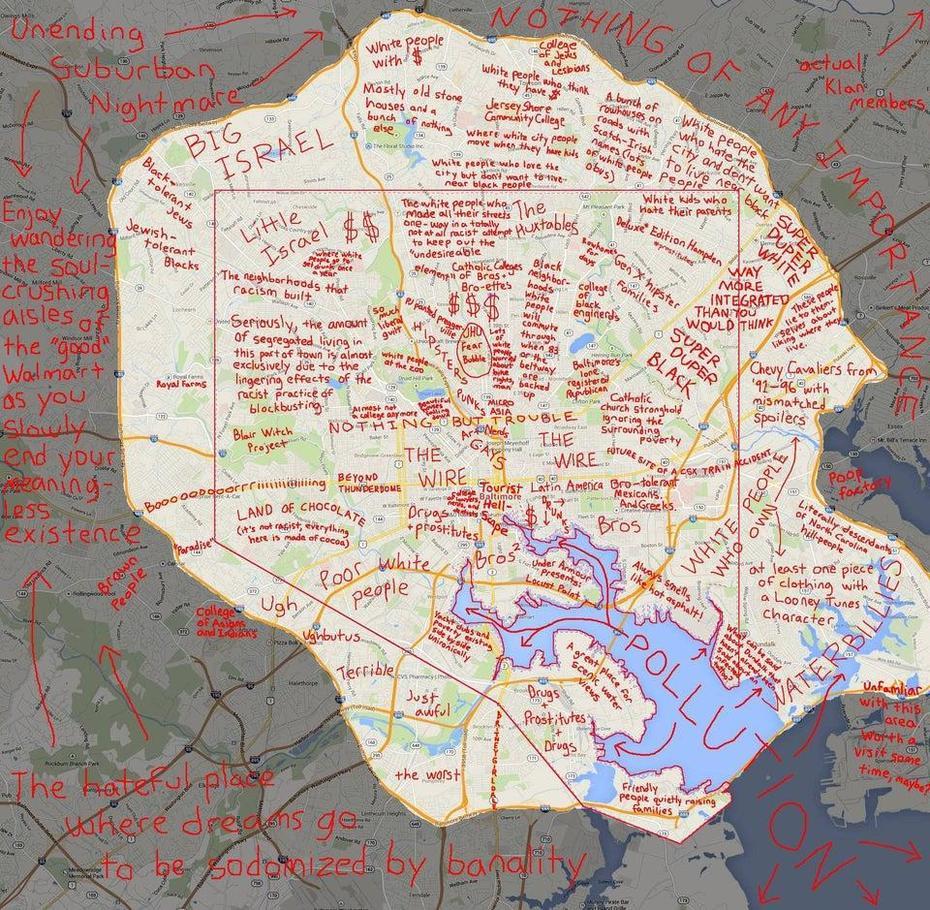 B”Updated And Improved Map Of Baltimore! Hopefully Theres Something For …”, Baltimore, United States, Baltimore City  Outline, Baltimore City Inner Harbor