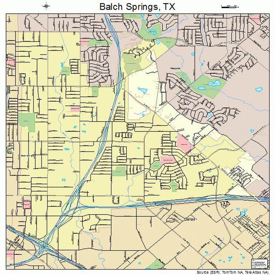 Balch Springs Texas Street Map 4805372, Balch Springs, United States, Dallas  Texas, Balch Springs Civic Center