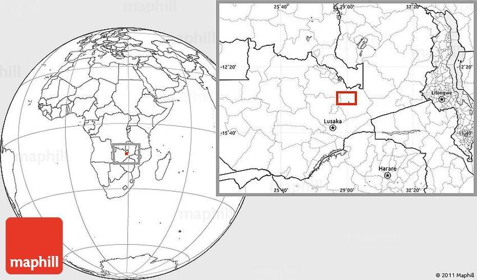 Blank Location Map Of Kapiri Mposhi, Kapiri Mposhi, Zambia, Lusaka Zambia, Ndola  Town