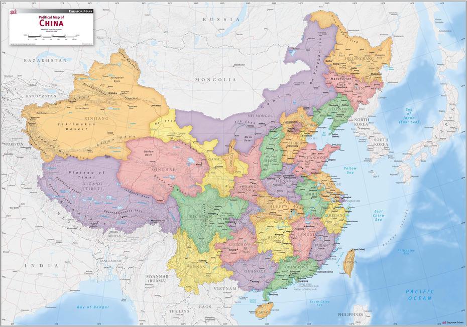 China  Transparent, China Atlas, Political Wall, Xiulin, China