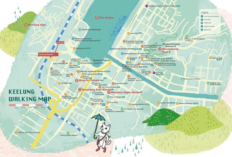 City Downtown Map – Keelung For A Walk , Keelung, Taiwan, Hsinchu Taiwan, Taiwan Elevation