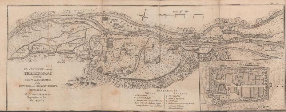 The Country Round Trichinopoly With The Camps And Marches Of The …, Trichinopoly, India, Tiruchirapalli, Sri Ranganathaswamy  Temple