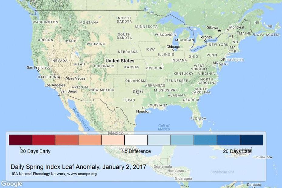 This Creepy Map Shows Just How Early Spring Is Coming To Your City This …, Spring, United States, United States World, Basic United States