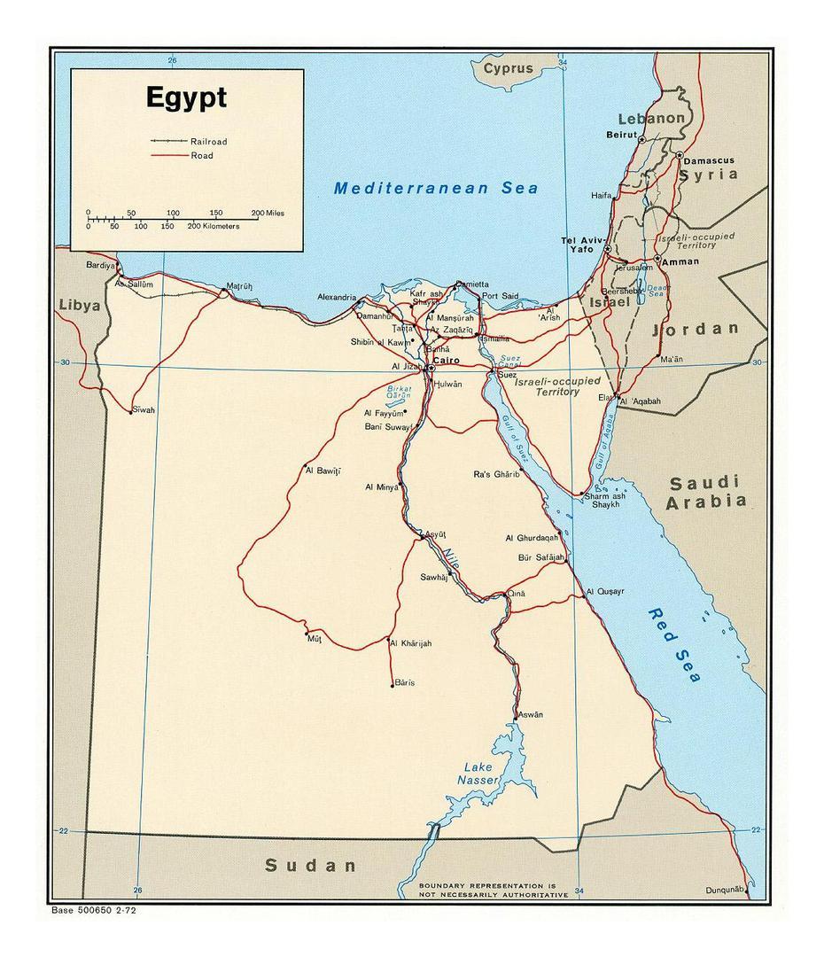 Detailed Political Map Of Egypt With Roads, Railroads And Major Cities …, Qahā, Egypt, Ancient Egypt On, Detailed  Of Egypt