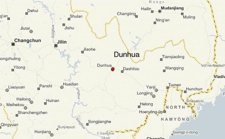 Dunhua Location Guide, Dunhua, China, China  With Flag, Of China With Cities