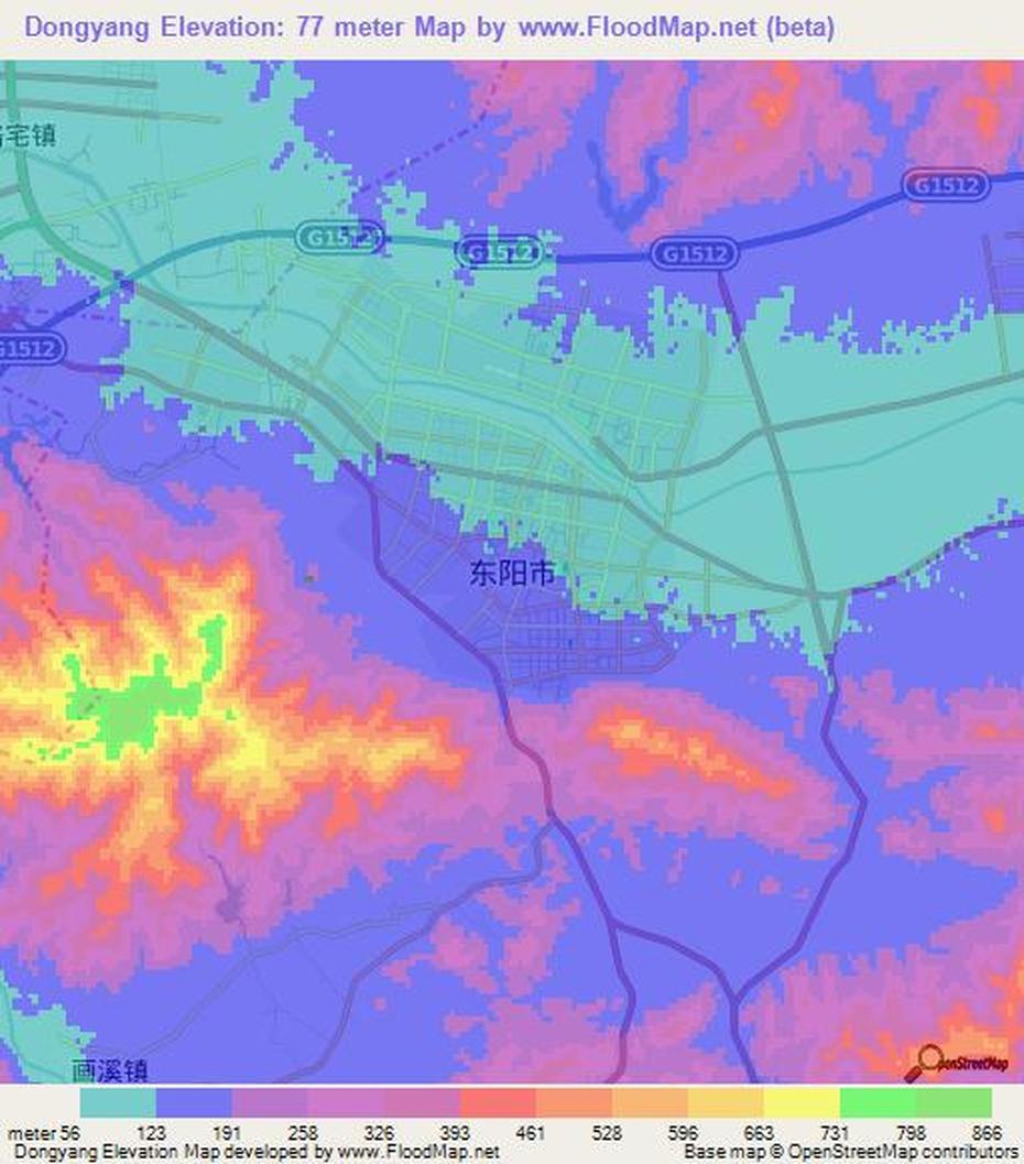 Elevation Of Dongyang,China Elevation Map, Topography, Contour, Dongyang, China, Fuzhou, Mongolian