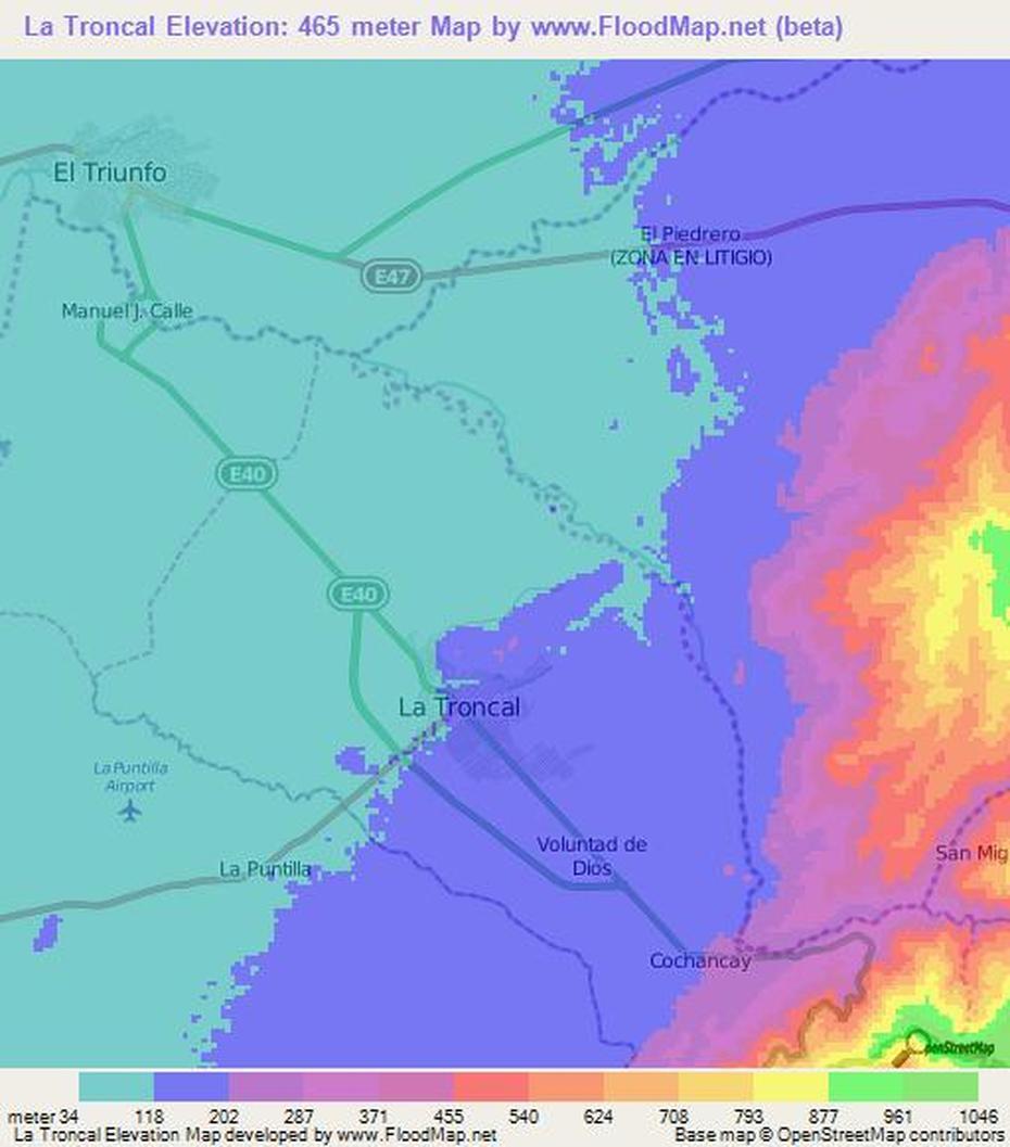 Elevation Of La Troncal,Ecuador Elevation Map, Topography, Contour, La Troncal, Ecuador, Ecuador Beaches, Guayaquil- Ecuador