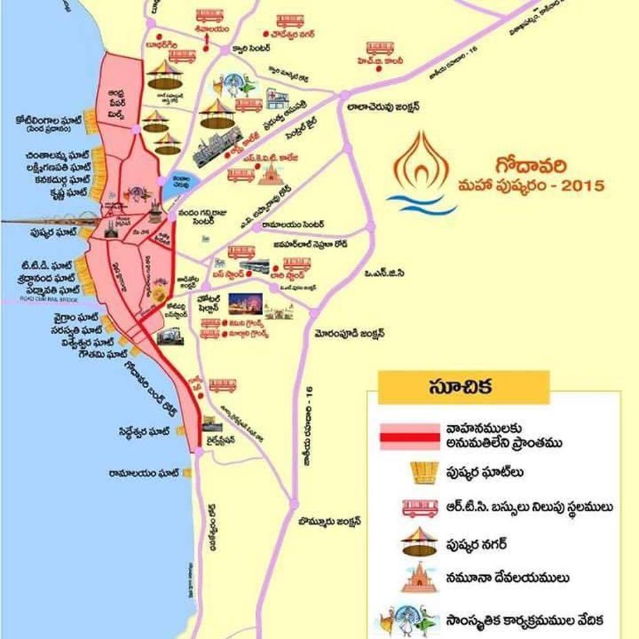 Explore Rajahmundry: # Map Of Rajahmundry For Pushkaralu, Rājahmundry, India, Visakhapatnam India, Andhra Pradesh India