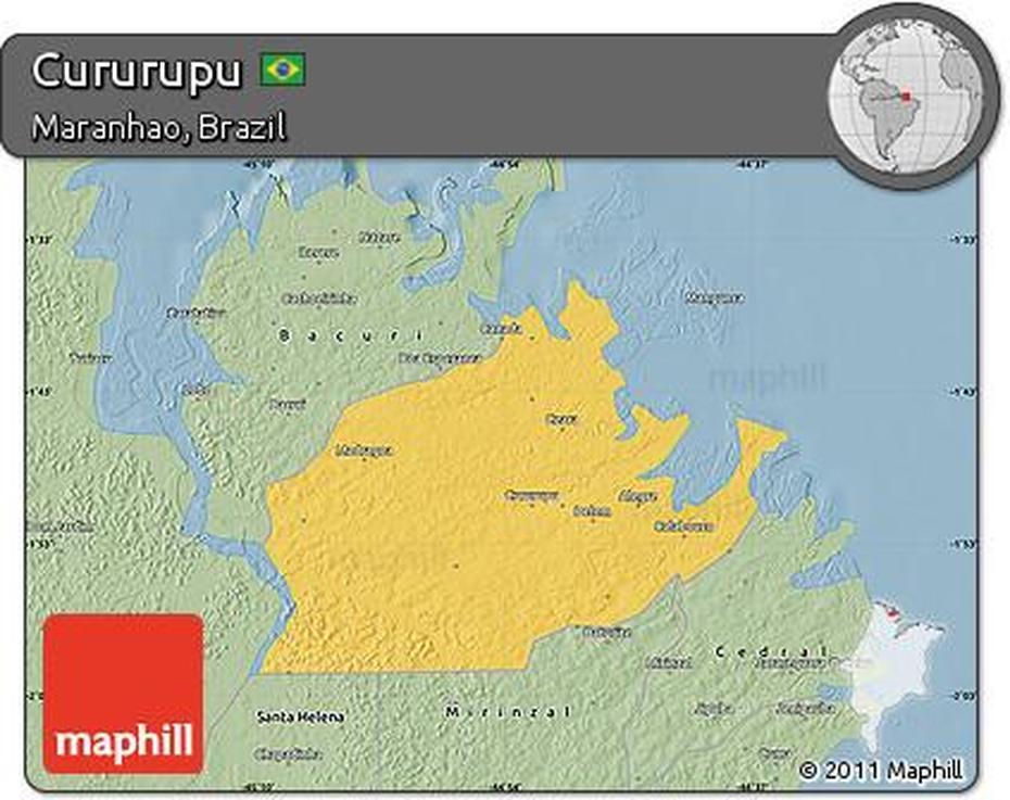 Free Savanna Style Map Of Cururupu, Cururupu, Brazil, Brazil On World, Brazil  Cartoon