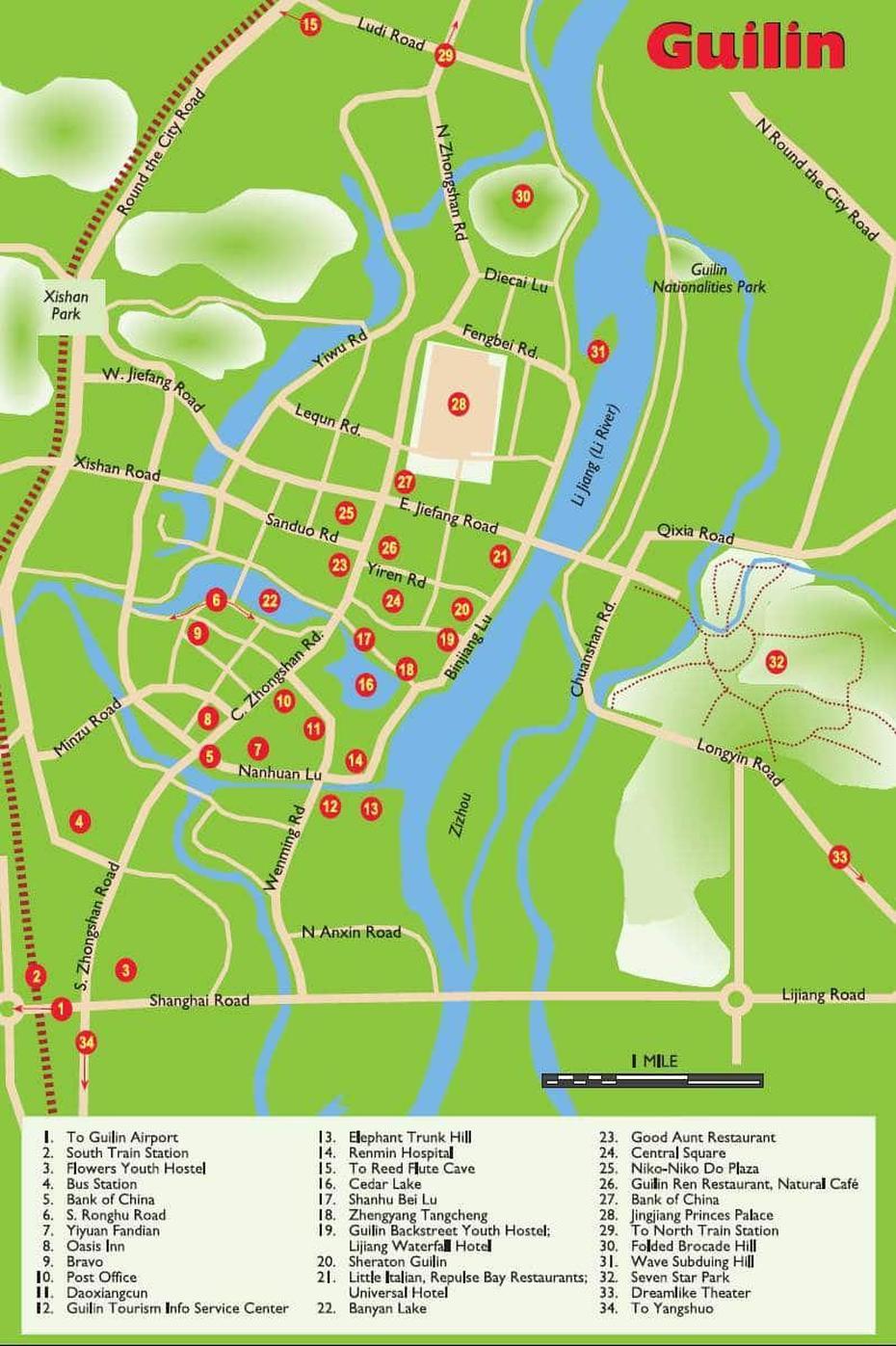 Guilin, China Travel Maps | Free Printable Hi-Res Tourist Map Of Guilin …, Guli, China, Mina Guli, Guli Cartoon